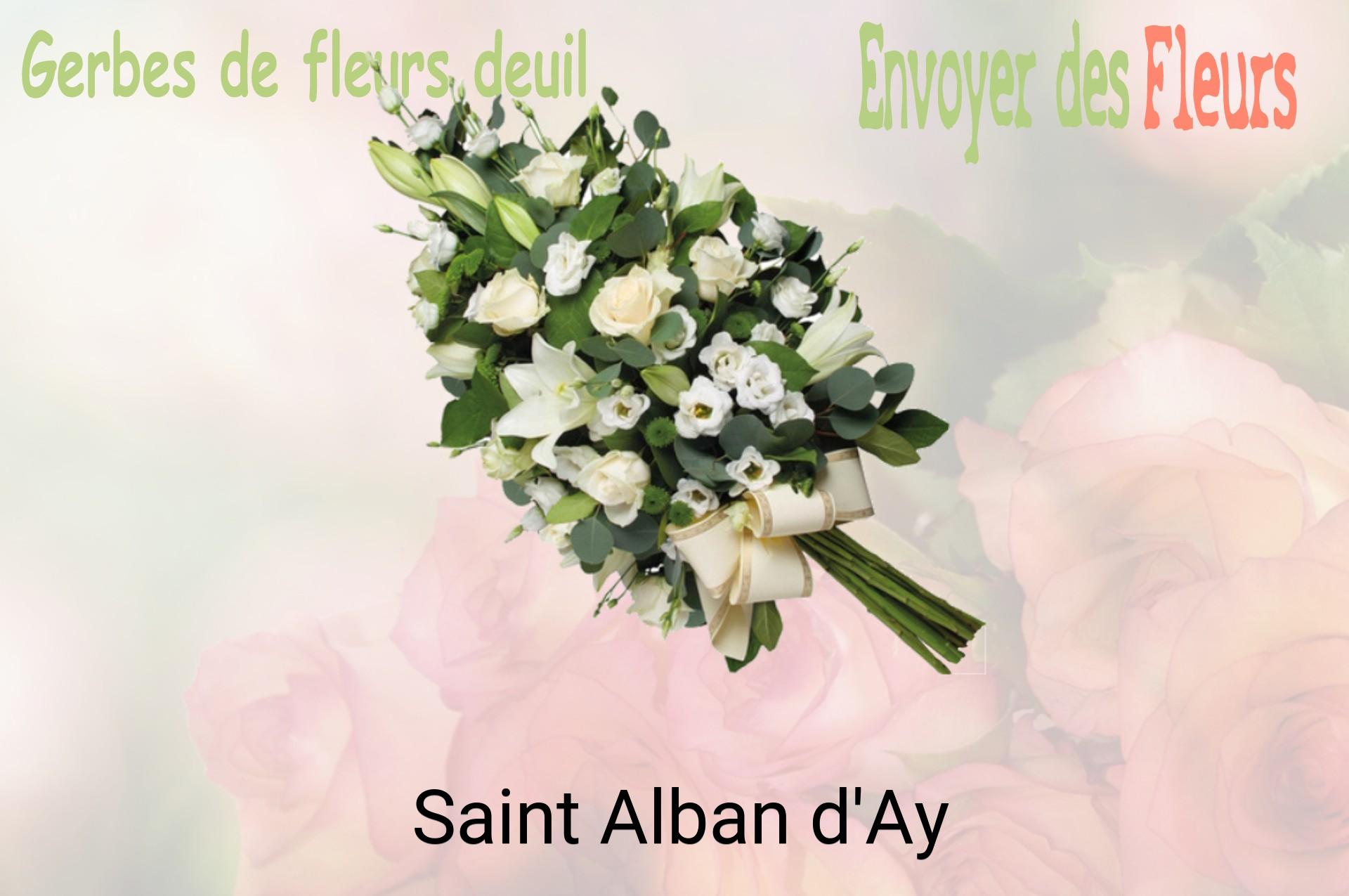 Gerbe de fleurs de deuil livrée à Saint-Alban-d'Ay
